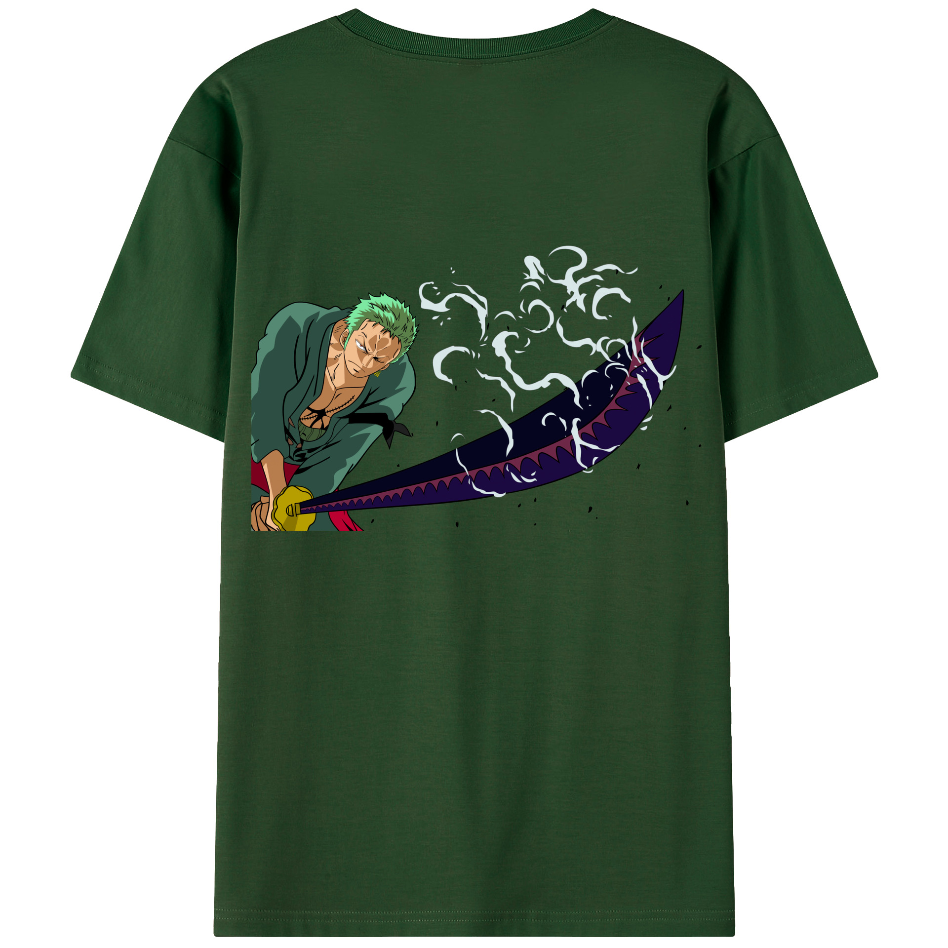 ワンピース ロロノア・ゾロ ONE PIECE Roronoa Zoro 綿100％半袖Tシャツ（背面プリント）